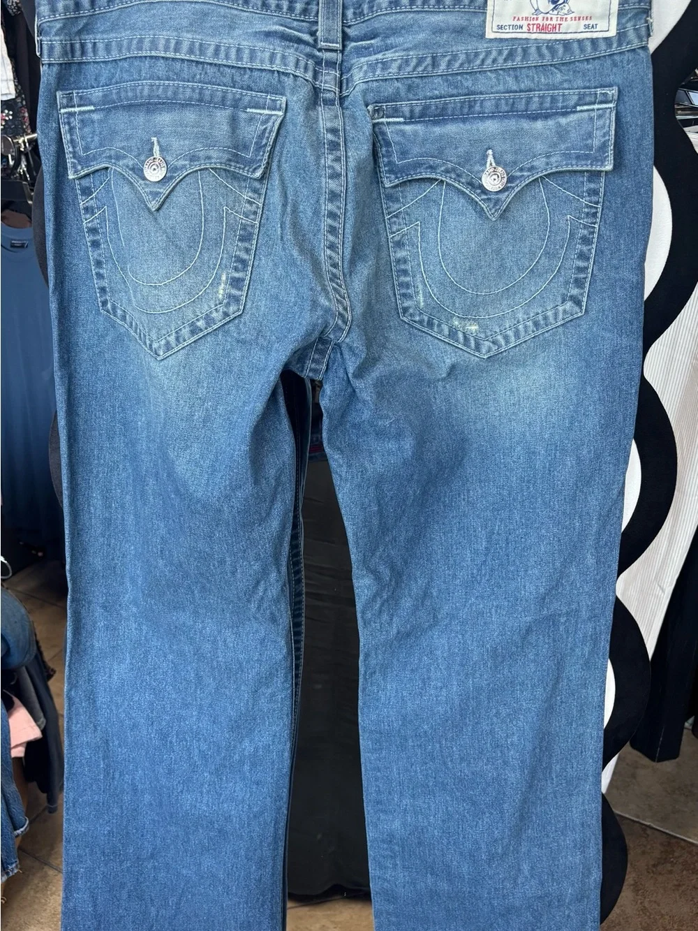 True Religion Men's Medium Blue Washed Relaxed Jeans